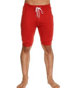 4-rth Cuffed Yoga Short (Cinnabar Red)