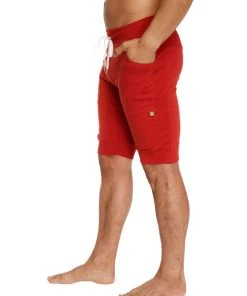 4-rth Cuffed Yoga Short (Cinnabar Red)