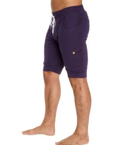 4-rth MEN Cuffed Yoga Short (Eggplant)