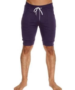 4-rth MEN Cuffed Yoga Short (Eggplant)
