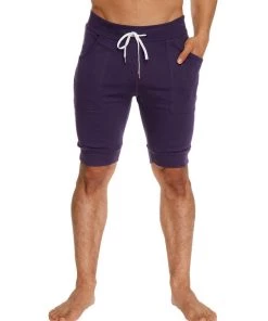 4-rth MEN Cuffed Yoga Short (Eggplant)