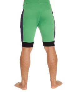 4-rth Cuffed Yoga Short (Green W/Purple & Black)