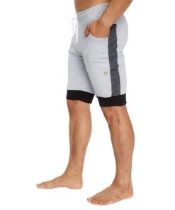 4-rth Cuffed Yoga Short (Grey W/Charcoal & Black) MEN
