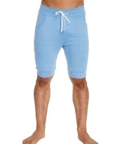 4-rth MEN Cuffed Yoga Short (Ice Blue)