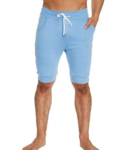 4-rth MEN Cuffed Yoga Short (Ice Blue)