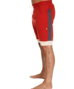 4-rth Cuffed Yoga Short (Red W/Charcoal & Sand)