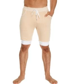 4-rth Cuffed Yoga Short (Sand W/Orange & White) MEN