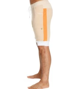 4-rth Cuffed Yoga Short (Sand W/Orange & White) MEN