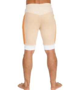 4-rth Cuffed Yoga Short (Sand W/Orange & White) MEN