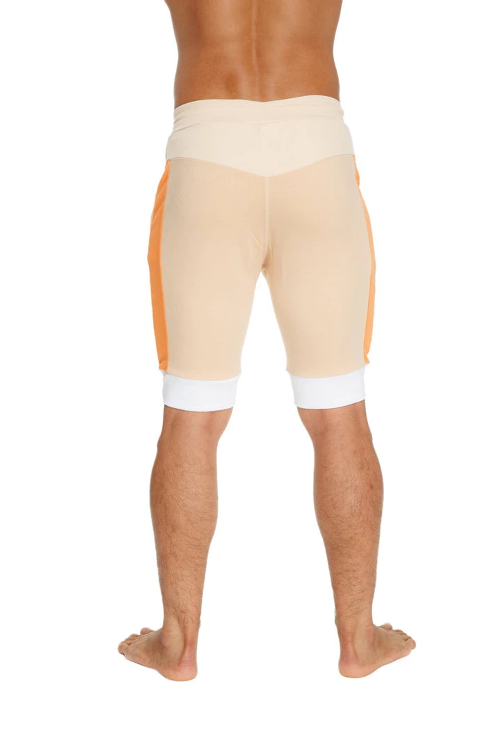 4-rth Cuffed Yoga Short (Sand W/Orange & White) MEN