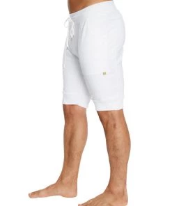 4-rth MEN Cuffed Yoga Short (White)