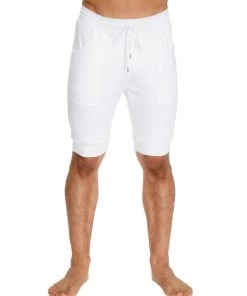 4-rth MEN Cuffed Yoga Short (White)