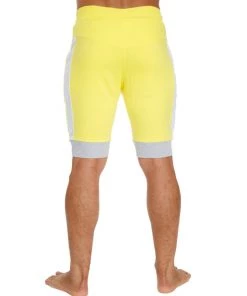4-rth Cuffed Yoga Short (Yellow W/White & Grey)
