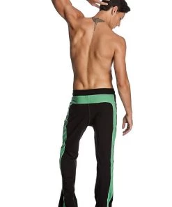 4-rth Eco-Track & Yoga Sweat Pant (Black W/Bamboo Green) MEN