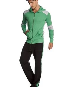 4-rth Eco-Track & Yoga Sweat Pant (Black W/Bamboo Green) MEN