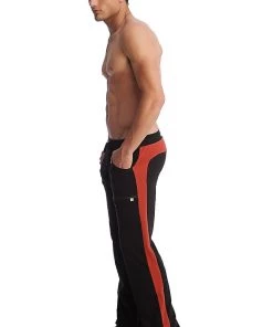4-rth MEN Eco-Track & Yoga Sweat Pant (Black W/Cinnabar)