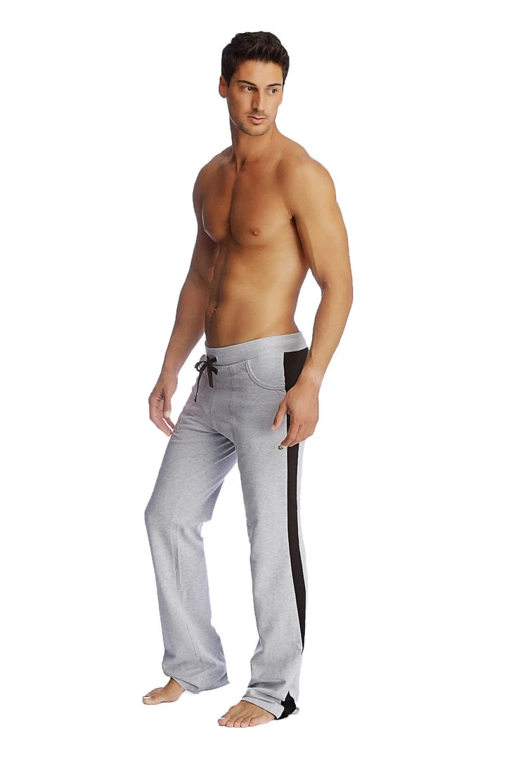 4-rth MEN Eco-Track & Yoga Sweat Pant (Heather Grey W/Black)