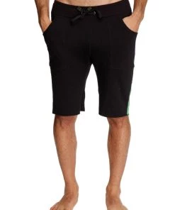 4-rth MEN Eco-Track Short (Black W/Bamboo Green)