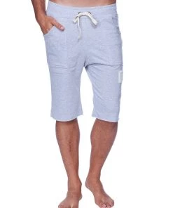 4-rth MEN Eco-Track Short (Heather Grey W/Berry)