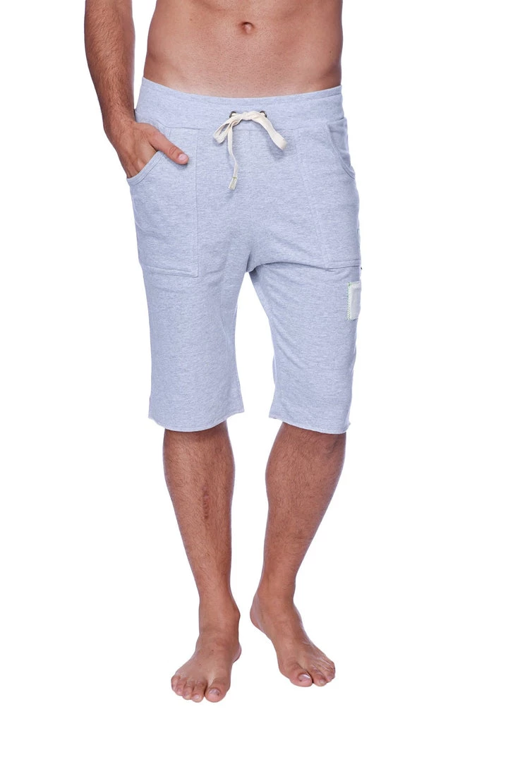 4-rth MEN Eco-Track Short (Heather Grey W/Berry)