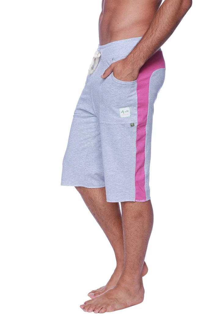 4-rth MEN Eco-Track Short (Heather Grey W/Berry)
