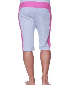 4-rth MEN Eco-Track Short (Heather Grey W/Berry)