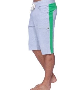 4-rth Eco-Track Short (Heather Grey W/Green)