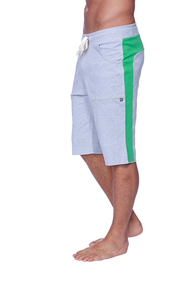 4-rth Eco-Track Short (Heather Grey W/Green)