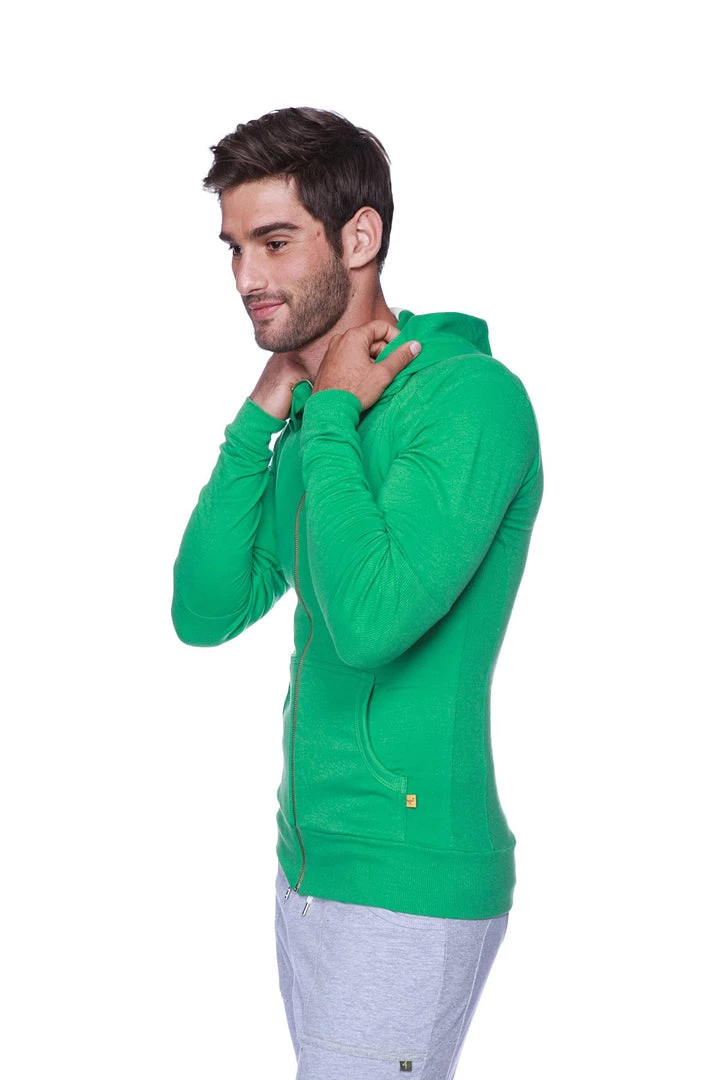 4-rth Hoodies + Sleeveless Edge Form-fit Crossover Yoga Track Performance Hoodie (Bamboo Green)