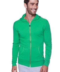 4-rth Hoodies + Sleeveless Edge Form-fit Crossover Yoga Track Performance Hoodie (Bamboo Green)