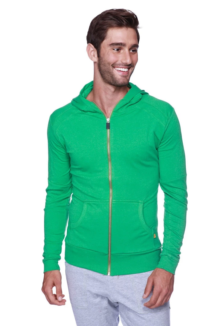 4-rth Hoodies + Sleeveless Edge Form-fit Crossover Yoga Track Performance Hoodie (Bamboo Green)