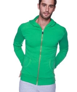 4-rth Hoodies + Sleeveless Edge Form-fit Crossover Yoga Track Performance Hoodie (Bamboo Green)