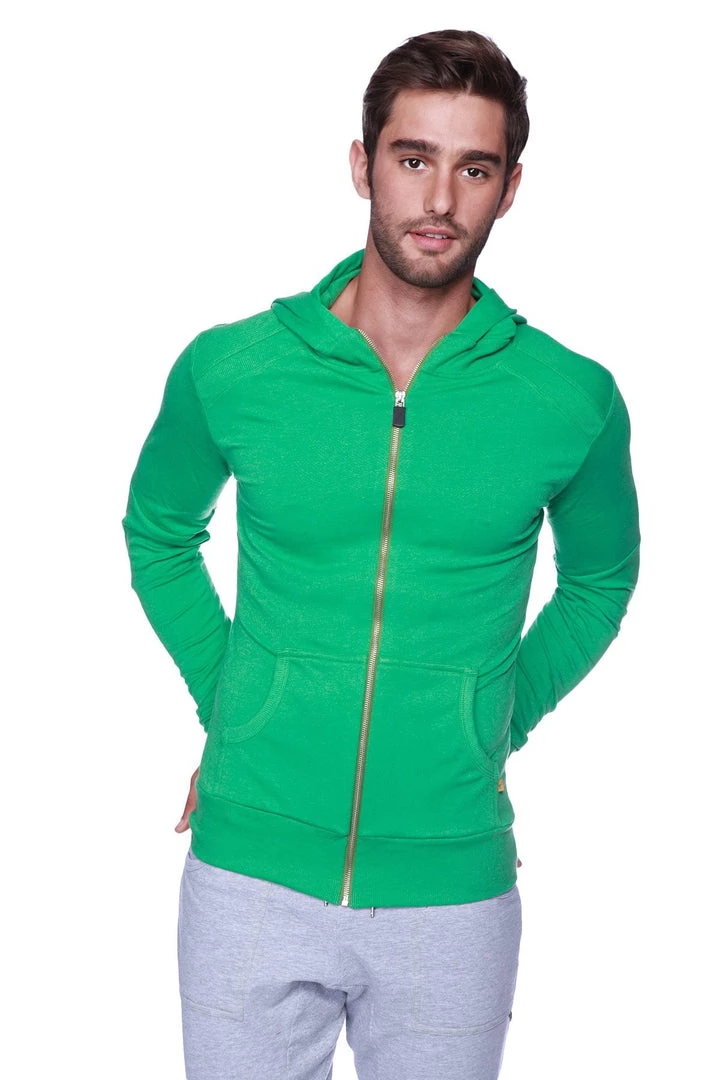 4-rth Hoodies + Sleeveless Edge Form-fit Crossover Yoga Track Performance Hoodie (Bamboo Green)