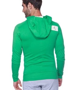 4-rth Hoodies + Sleeveless Edge Form-fit Crossover Yoga Track Performance Hoodie (Bamboo Green)