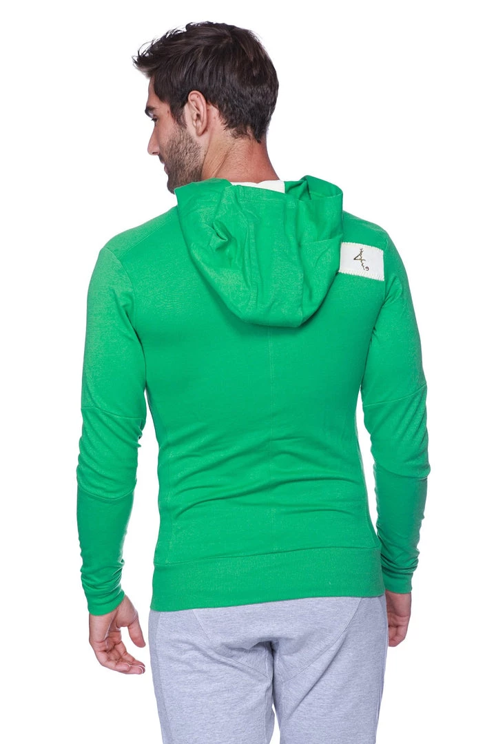 4-rth Hoodies + Sleeveless Edge Form-fit Crossover Yoga Track Performance Hoodie (Bamboo Green)