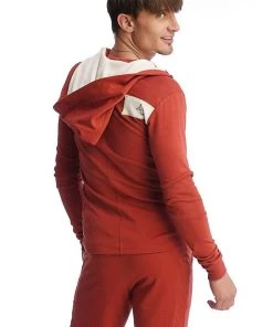 4-rth Edge Form-fit Crossover Yoga Track Performance Hoodie (Cinnabar)