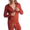 4-rth Edge Form-fit Crossover Yoga Track Performance Hoodie (Cinnabar)
