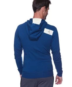4-rth Hoodies + Sleeveless Edge Form-fit Crossover Yoga Track Performance Hoodie (Royal Blue)