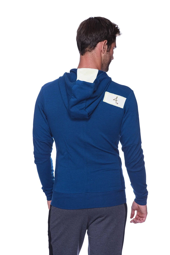 4-rth Hoodies + Sleeveless Edge Form-fit Crossover Yoga Track Performance Hoodie (Royal Blue)