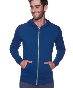 4-rth Hoodies + Sleeveless Edge Form-fit Crossover Yoga Track Performance Hoodie (Royal Blue)