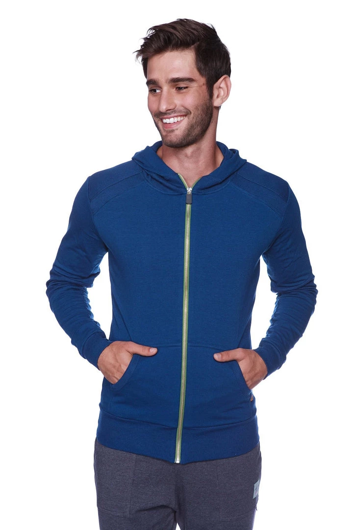 4-rth Hoodies + Sleeveless Edge Form-fit Crossover Yoga Track Performance Hoodie (Royal Blue)