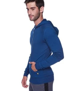 4-rth Hoodies + Sleeveless Edge Form-fit Crossover Yoga Track Performance Hoodie (Royal Blue)