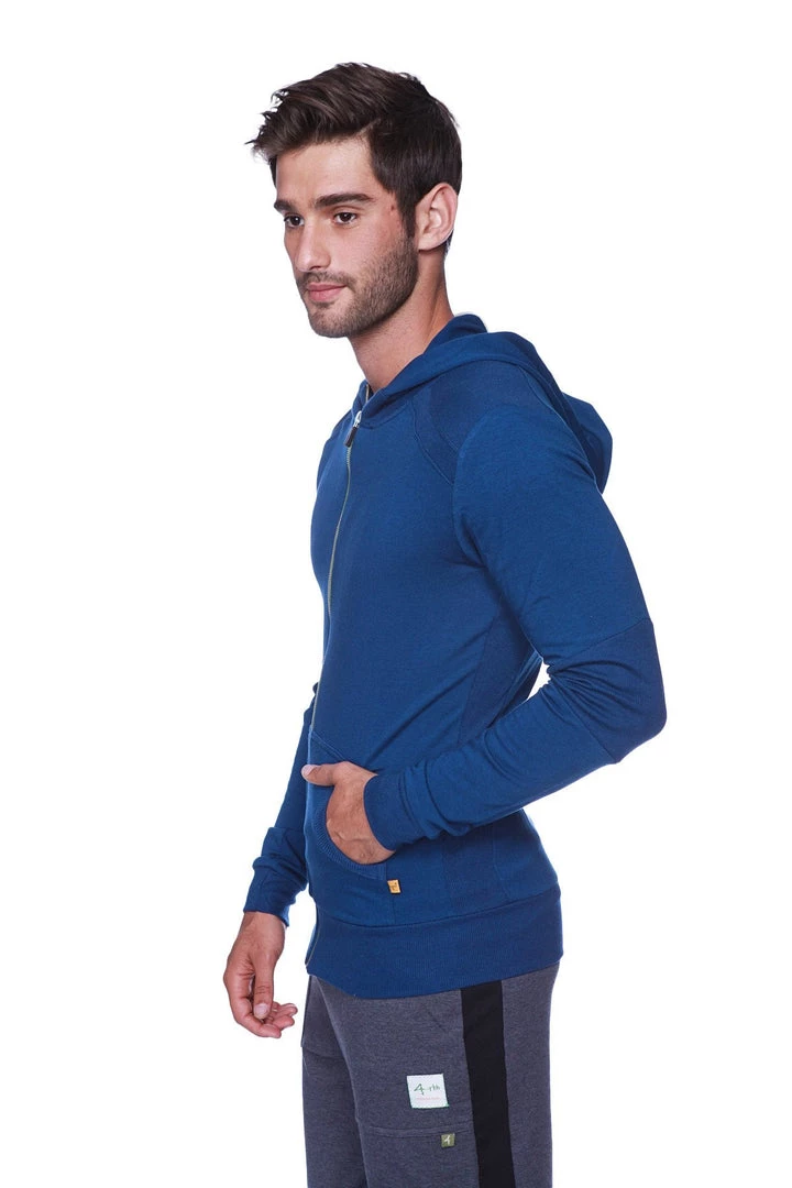4-rth Hoodies + Sleeveless Edge Form-fit Crossover Yoga Track Performance Hoodie (Royal Blue)