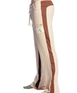 4-rth Track Athletic Pants Edge Eco-Track & Yoga Sweat Pant (Sand W/Chocolate & Black)