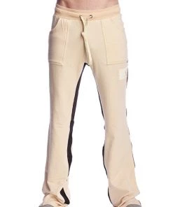 4-rth Track Athletic Pants Edge Eco-Track & Yoga Sweat Pant (Sand W/Chocolate & Black)