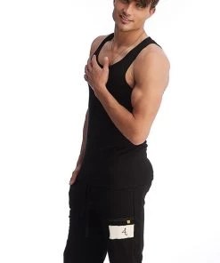 4-rth Tank Tops Edge Sustain Tank Top (Black)