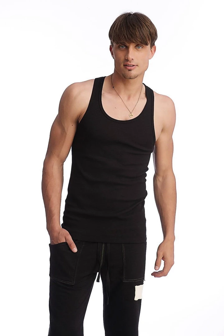 4-rth Tank Tops Edge Sustain Tank Top (Black)