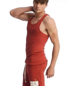 4-rth Tank Tops Edge Sustain Tank Top (Cinnabar)