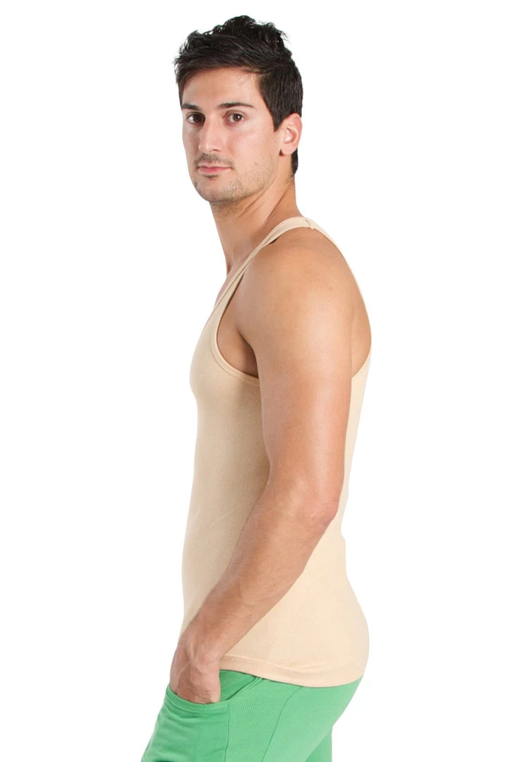 4-rth Tank Tops Edge Sustain Tank Top (Sand Beige)