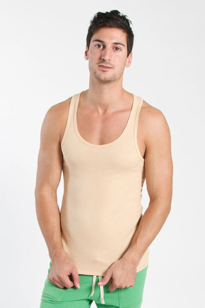 4-rth Tank Tops Edge Sustain Tank Top (Sand Beige)